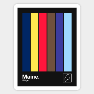 Maine State Flag  // Original Minimalist Artwork Poster Design Magnet